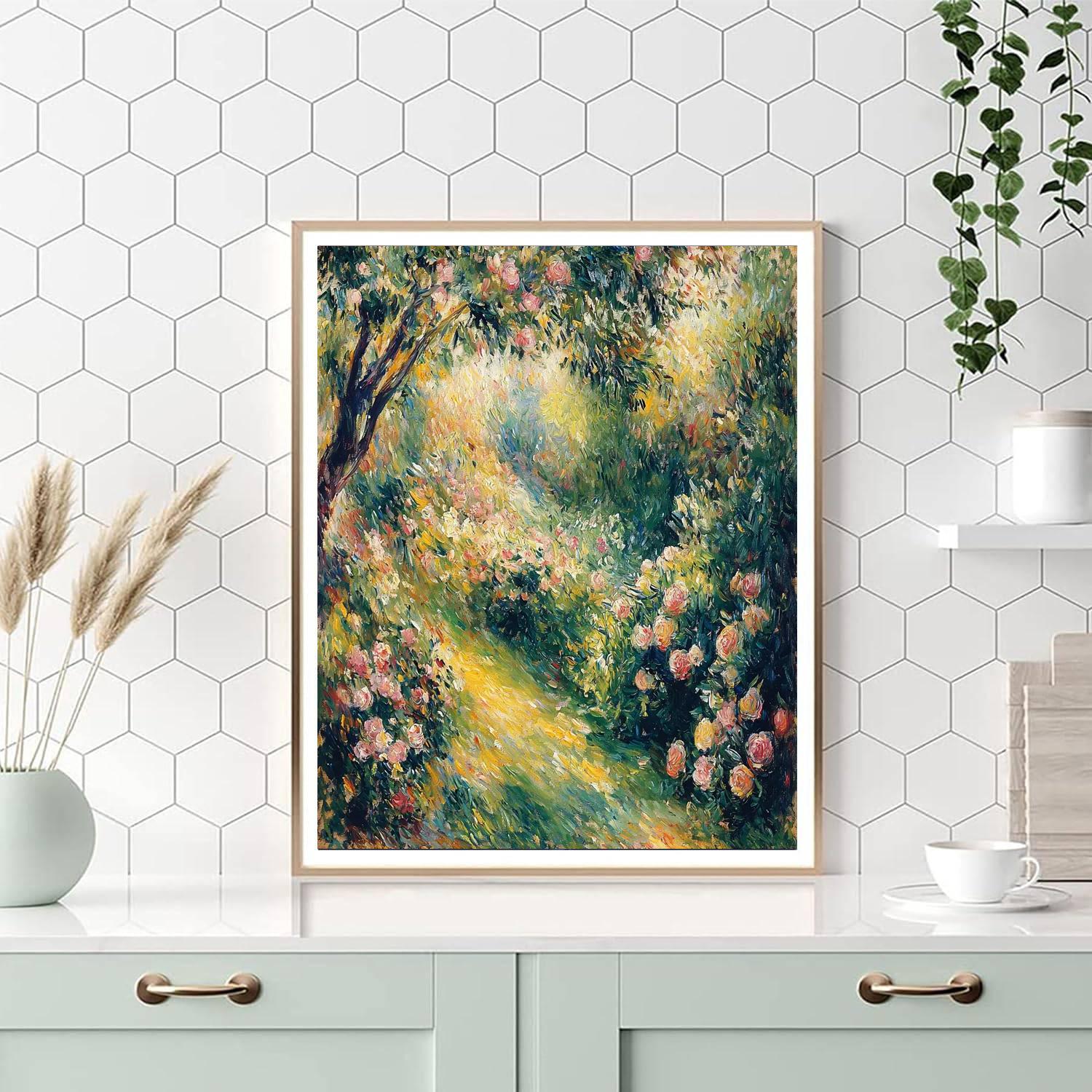 Pierre-Auguste Renoir Inspired Tranquil Garden Sanctuary  Paint By Numbers