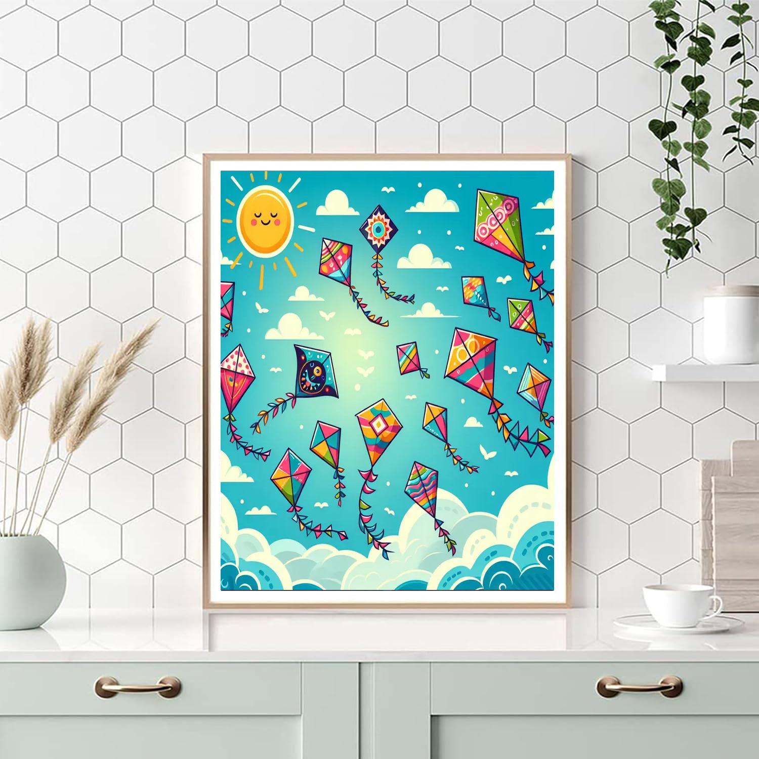 The Colorful Kite Festival DIY Paint By Numbers