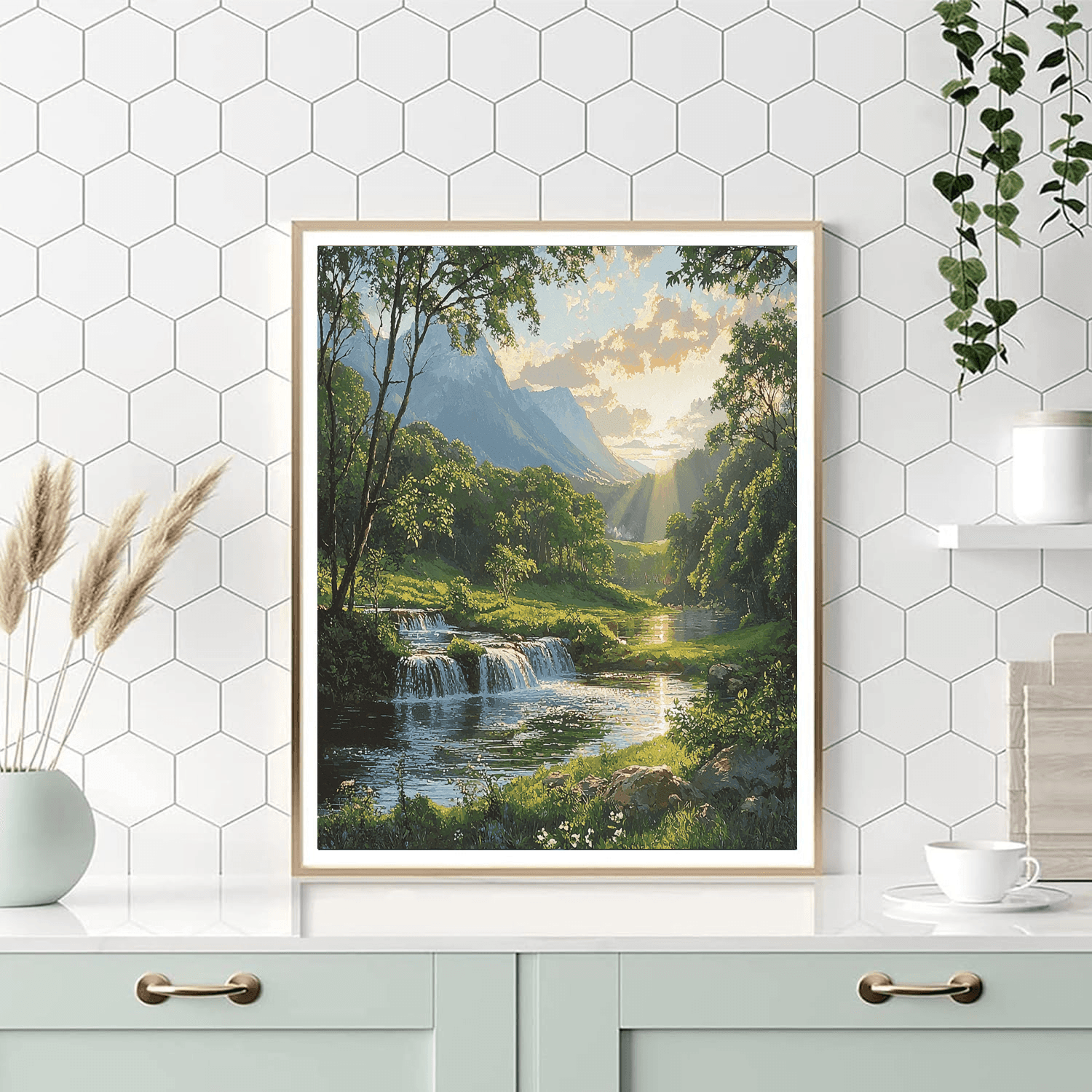 Thomas Cole Inspired Peaceful Wilderness  Paint By Numbers Art