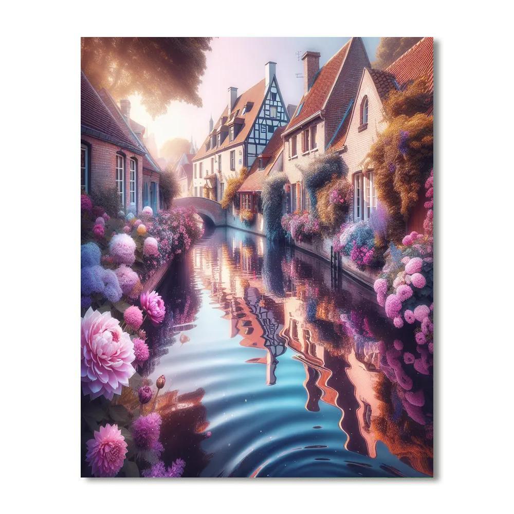 Romantic Canal Reflections DIY Paint By Numbers