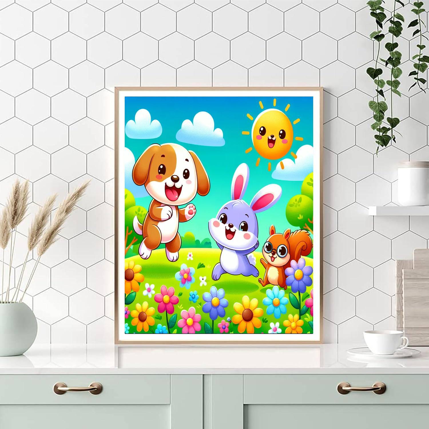 Sunny Days With Animal Friends Paint By Number