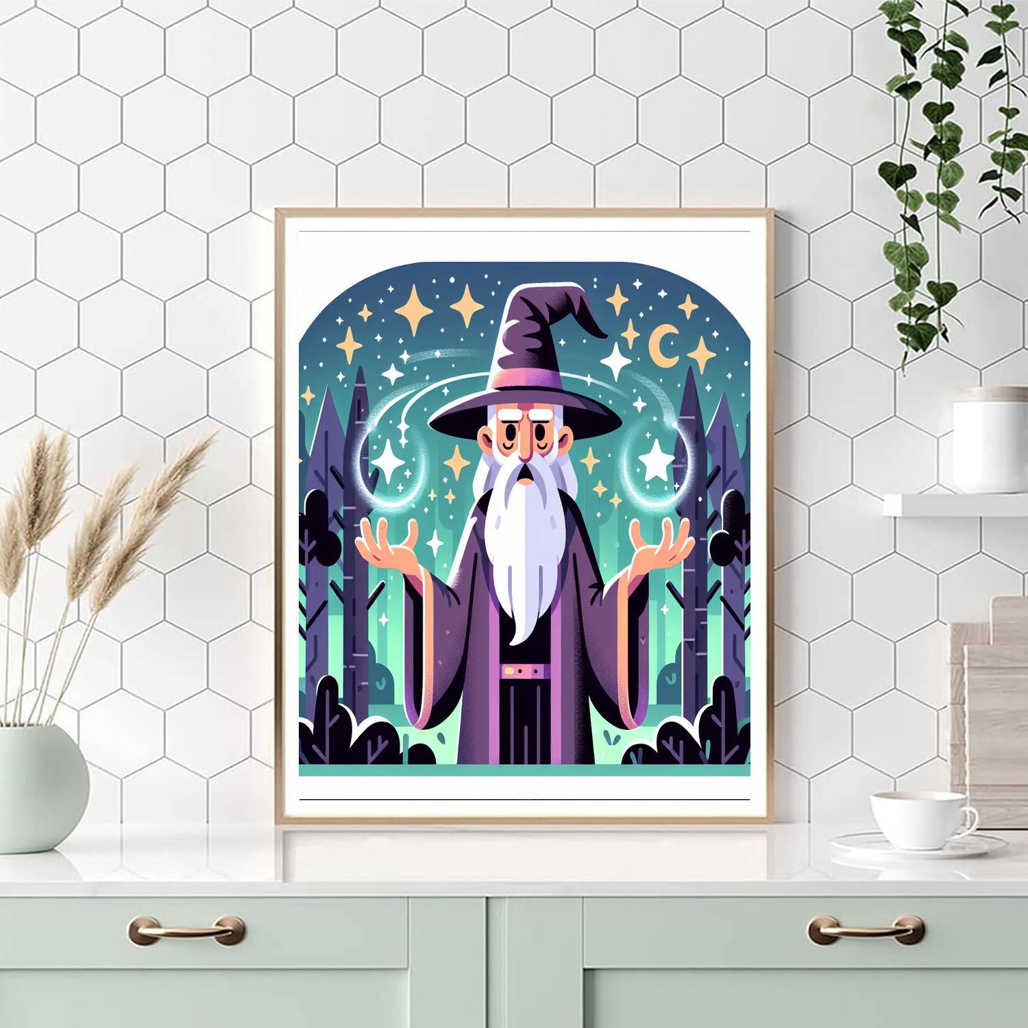 Wise Wizard In Enchanted Forest DIY Paint By Numbers