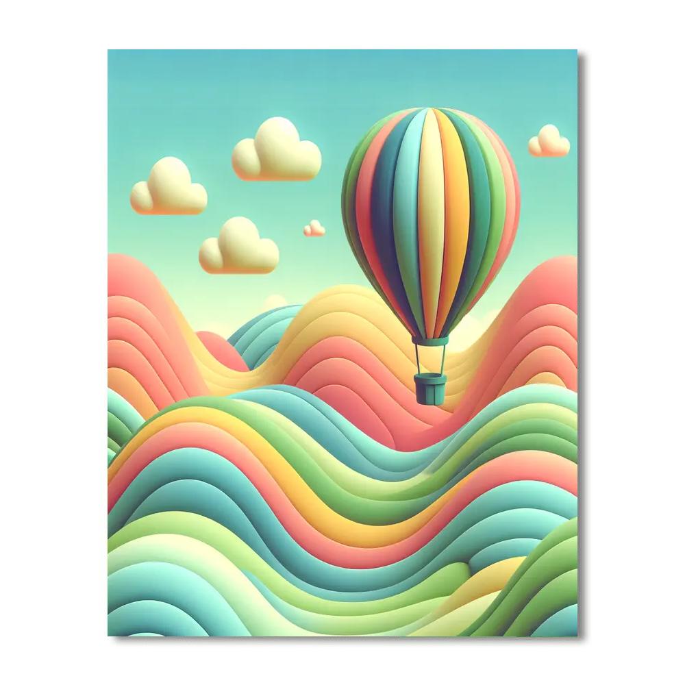 The Dreamy Balloon Voyage Number Painting