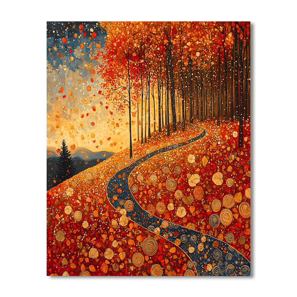 Gustav Klimt Inspired Fallen Leaves  Paint By Numbers