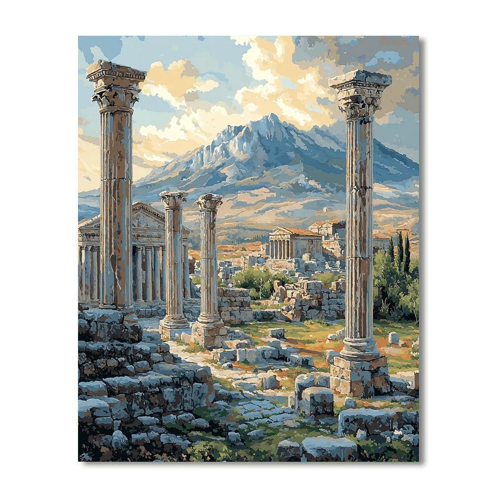 Traditional Ruins Art Style Inspired Timeless Ruins  Paint By Numbers Kits