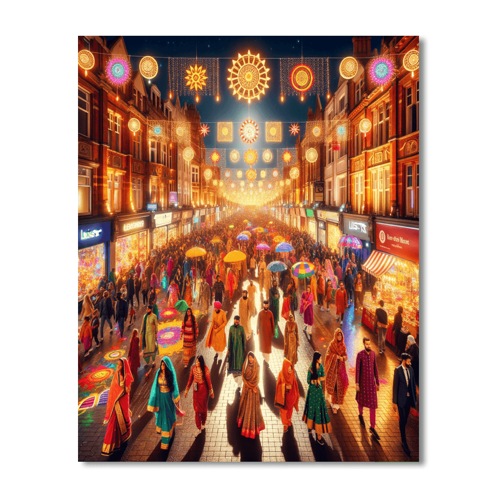 Diwali In Leicester - United Kingdom Numbered Painting Kits