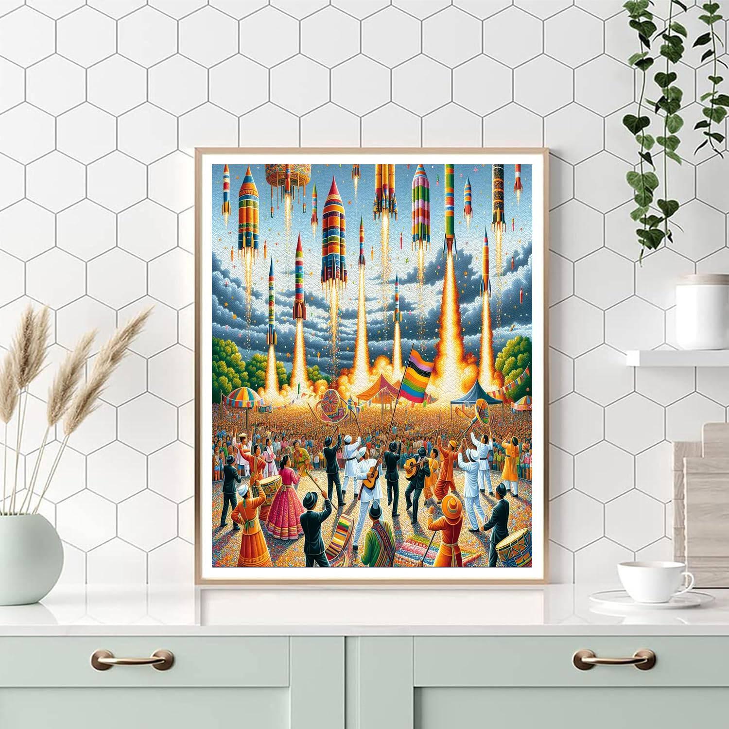 Bun Bang Fai Rocket Festival - Thailand Numbered Painting Kits