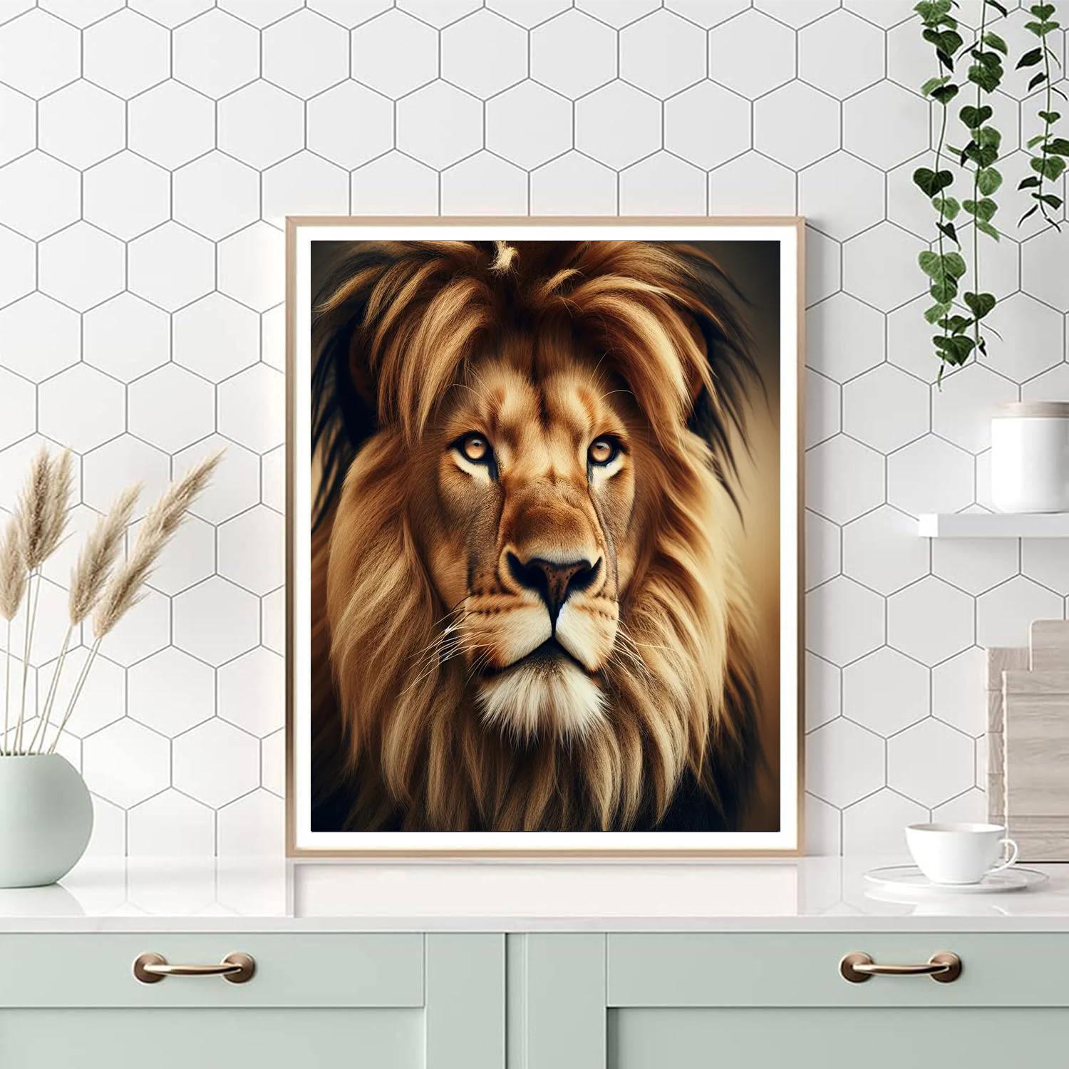 Lion's Regal Portrait Painting By Numbers Kit
