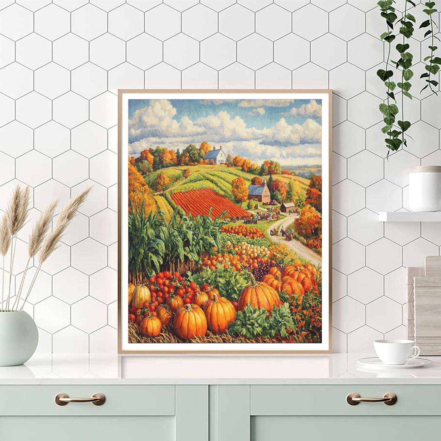 Thomas Hart Benton Inspired Spirited Autumn Harvest  Painting By Numbers Kit