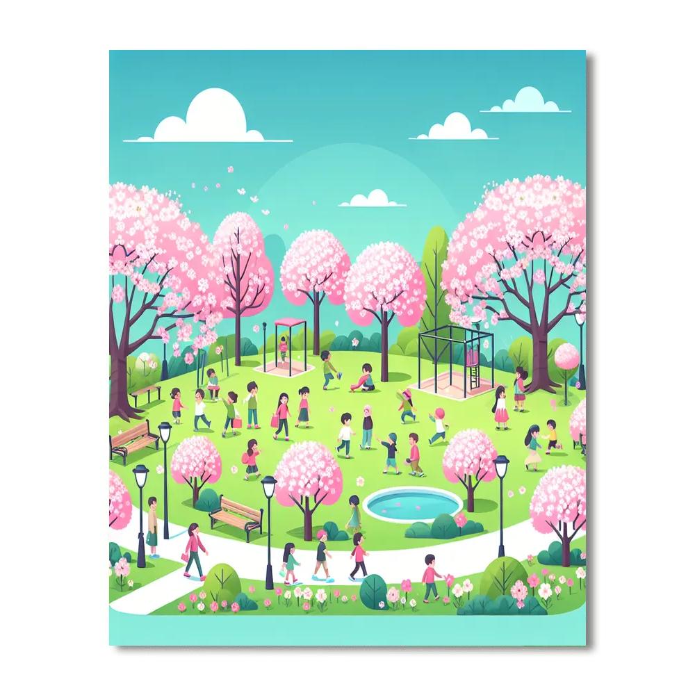 Cherry Blossom Adventure Numbered Painting Kits