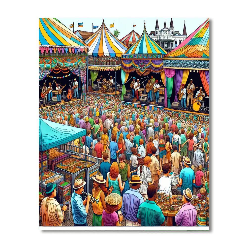 New Orleans Jazz & Heritage Festival - New Orleans Paint By Numbers Art
