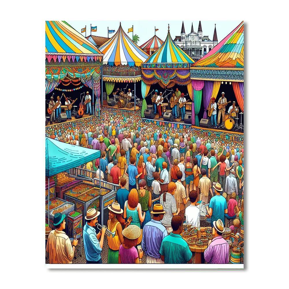 New Orleans Jazz & Heritage Festival - New Orleans Paint By Numbers Art