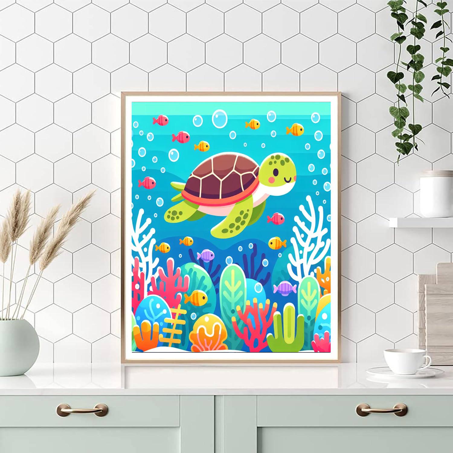 Sweet Sea Turtle Journey Painting Number Kit
