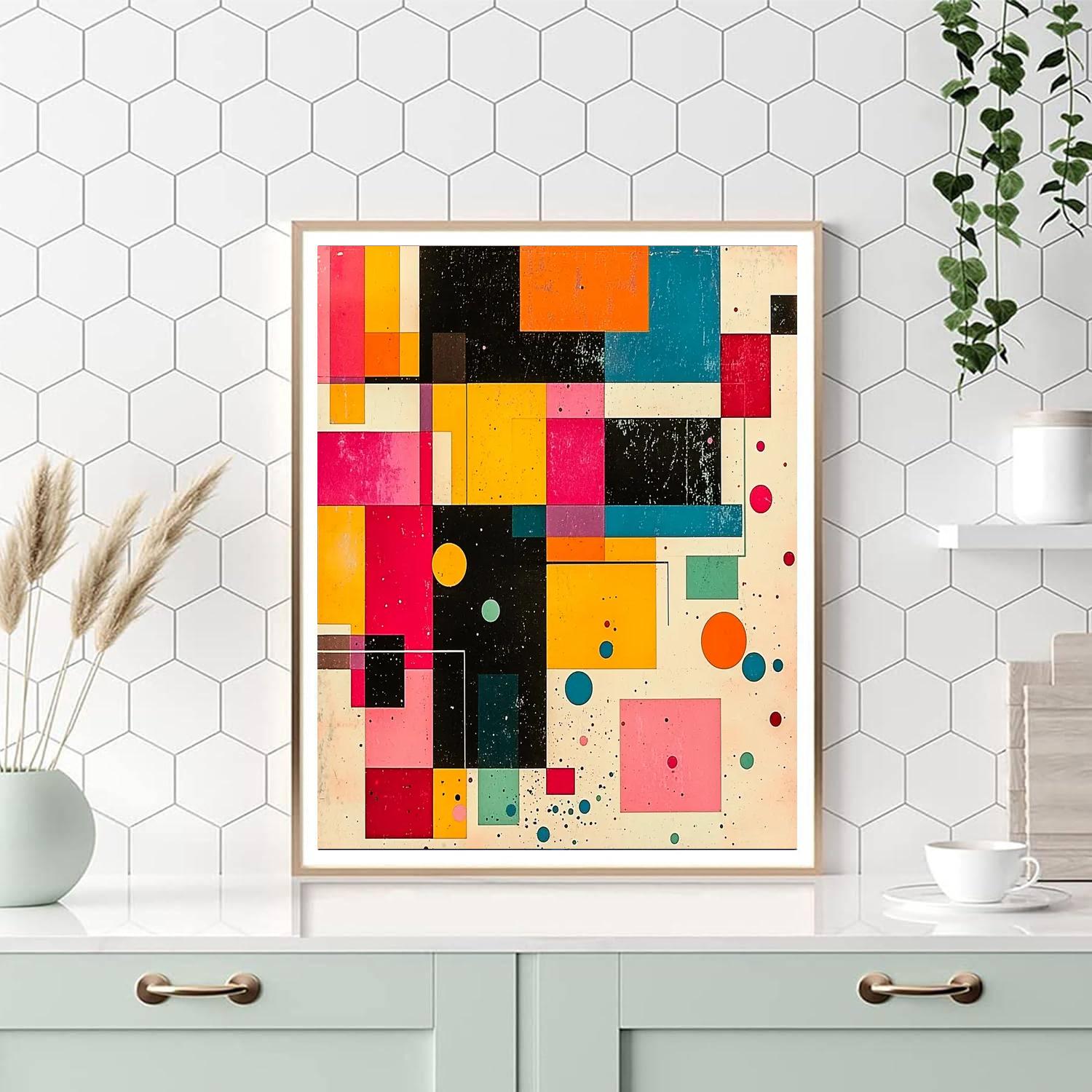 Kazimir Malevich Inspired Simplistic Geometry  Paint By Color