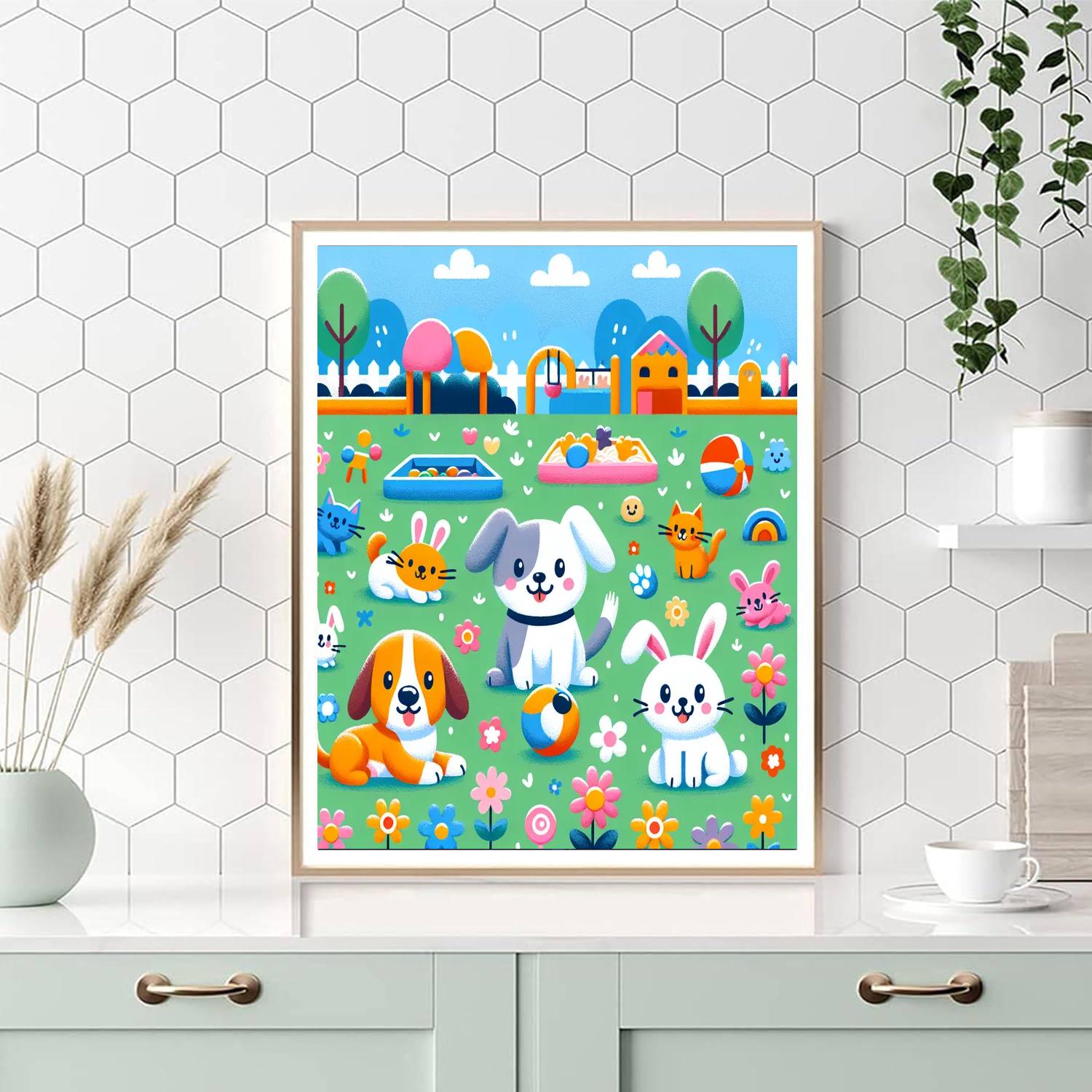 Adventurous Pet Explorers Painting Number Kit