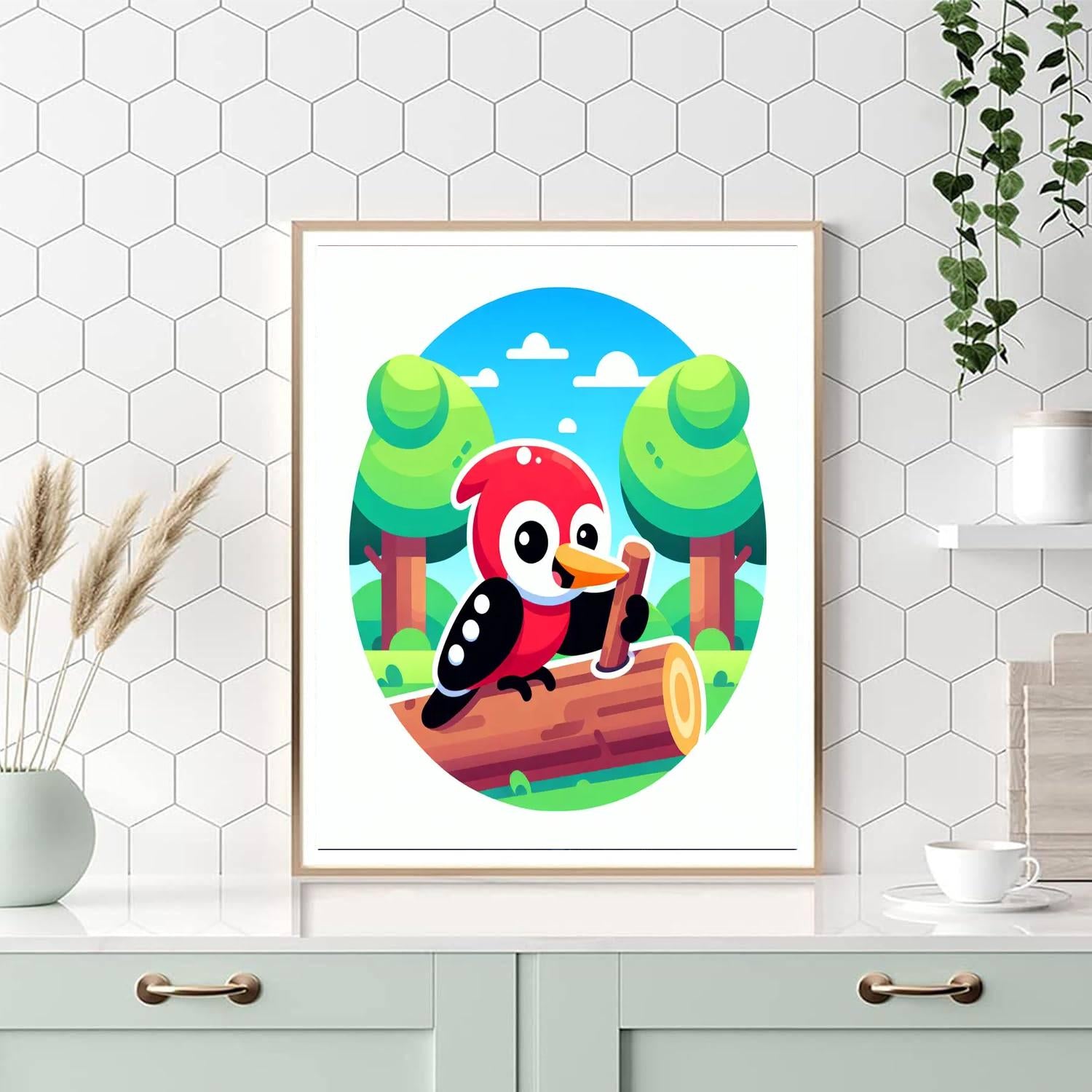 Whistling Woodpecker Paint By Numbers Art