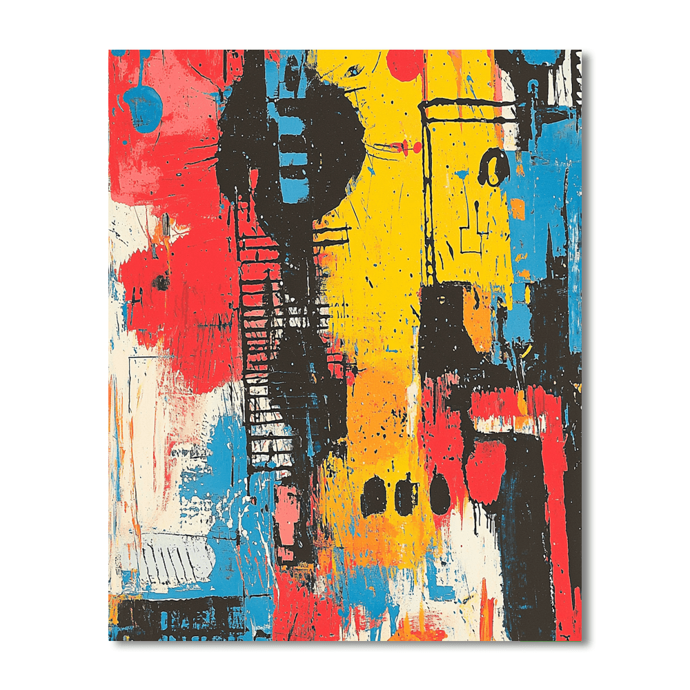 Jean-Michel Basquiat Inspired City In Motion  DIY Paint By Numbers