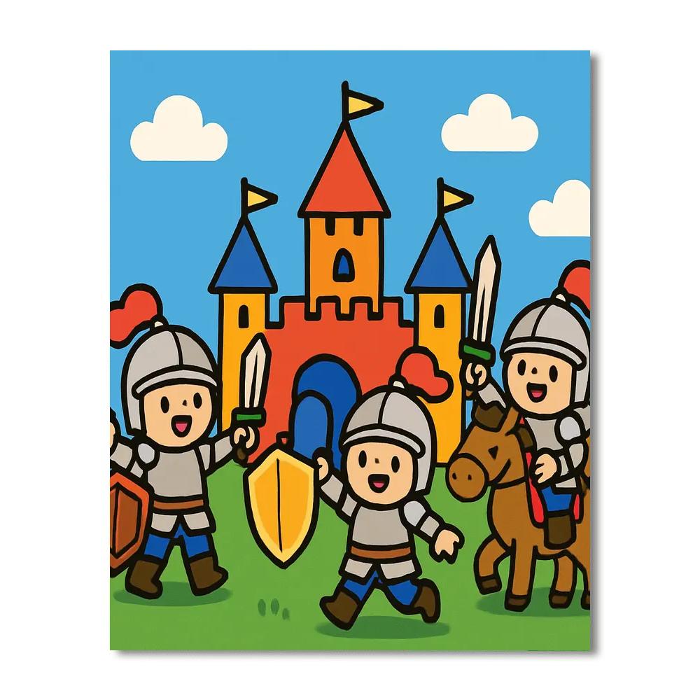 Enchanted Castle Knights Paint By Color
