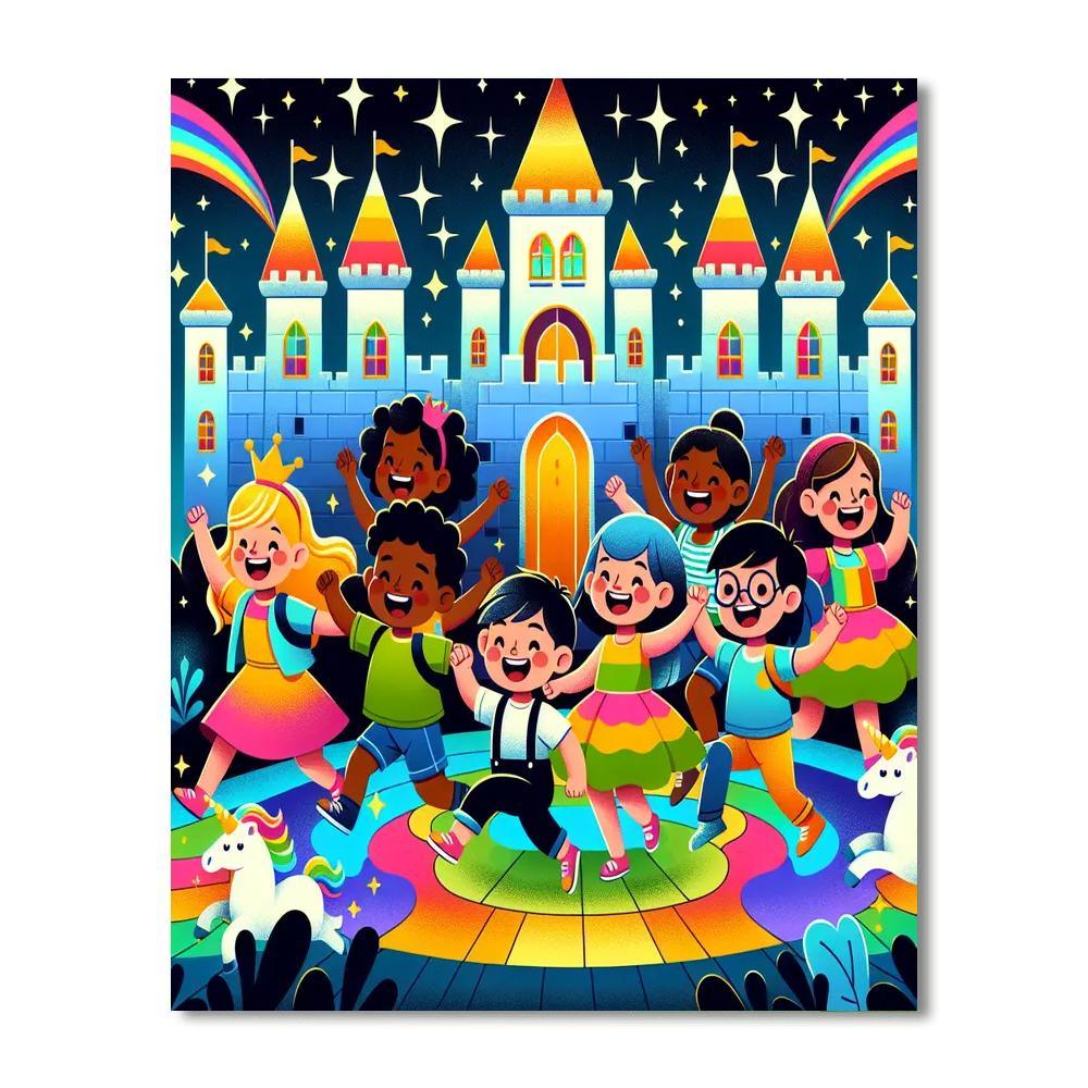 Enchanted Night At The Castle Painting Number Kit