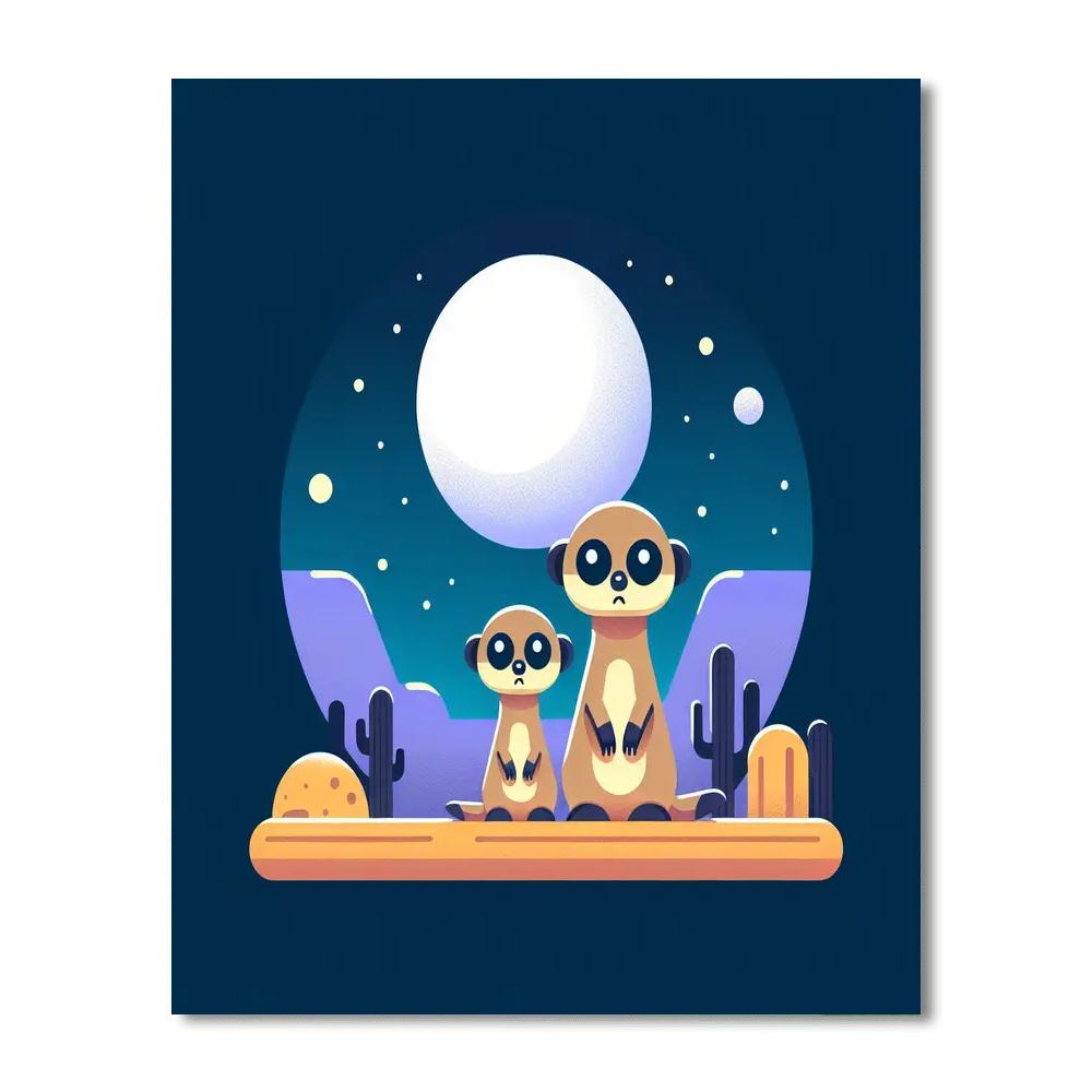 Moonlit Meerkat Mystery Painting Number Kit