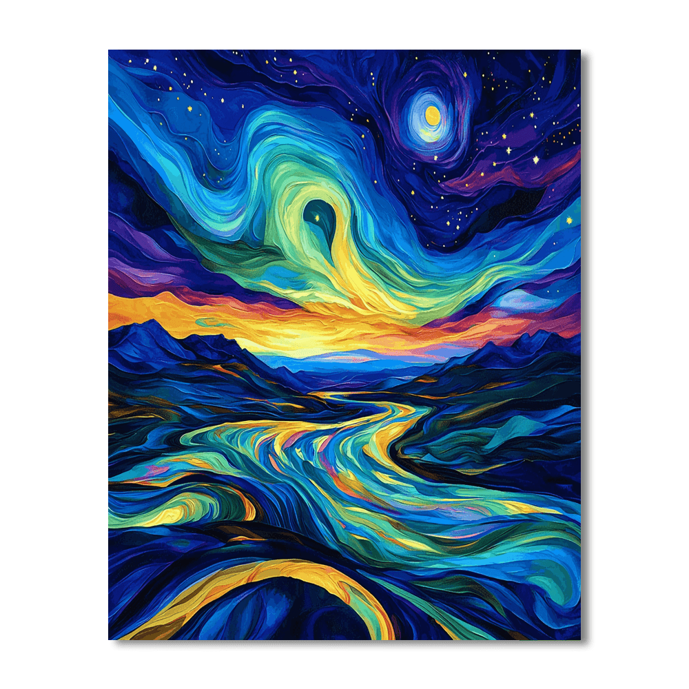 Edvard Munch Inspired Luminous Aurora  Numbered Painting Kits