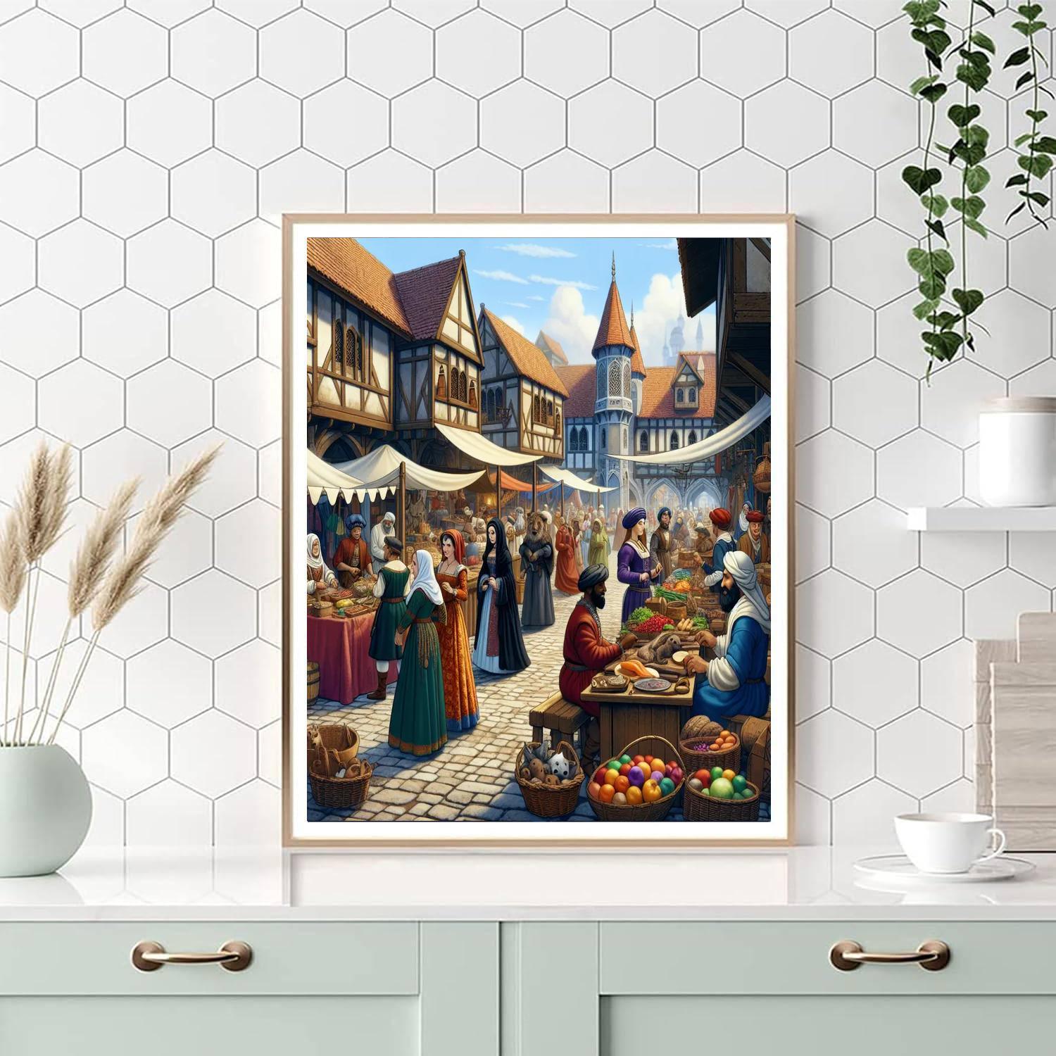 Renaissance Village Paint By Numbers Art