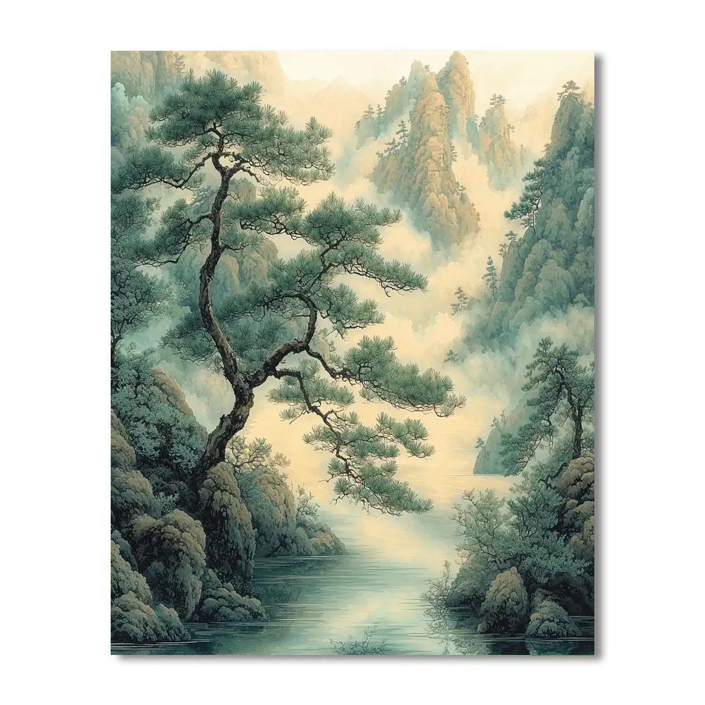 Zhao Mengfu Inspired Whispers Of Wind Through Pines  Paint By Number