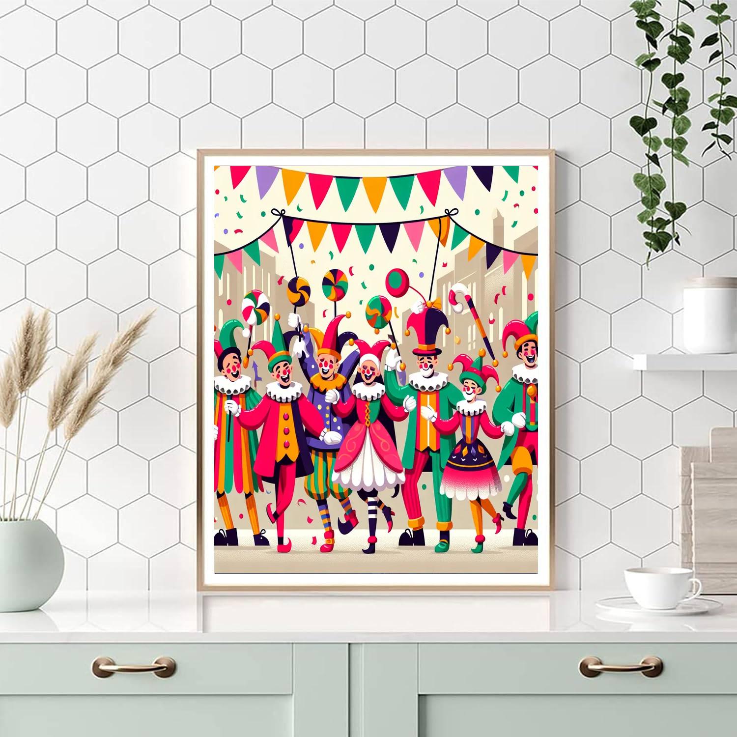 Jolly Jester Parade Paint By Numbers Art