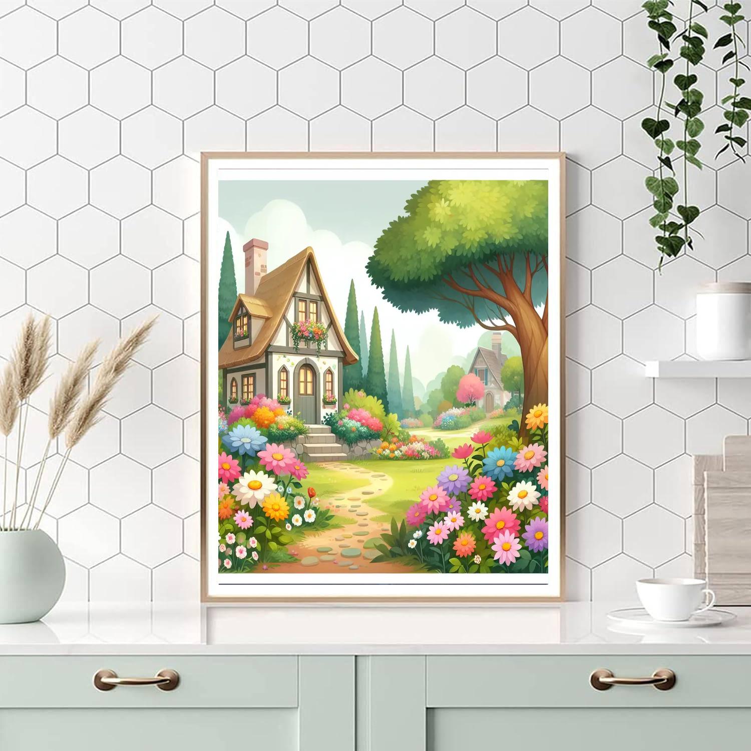 Cottage Garden Number Painting