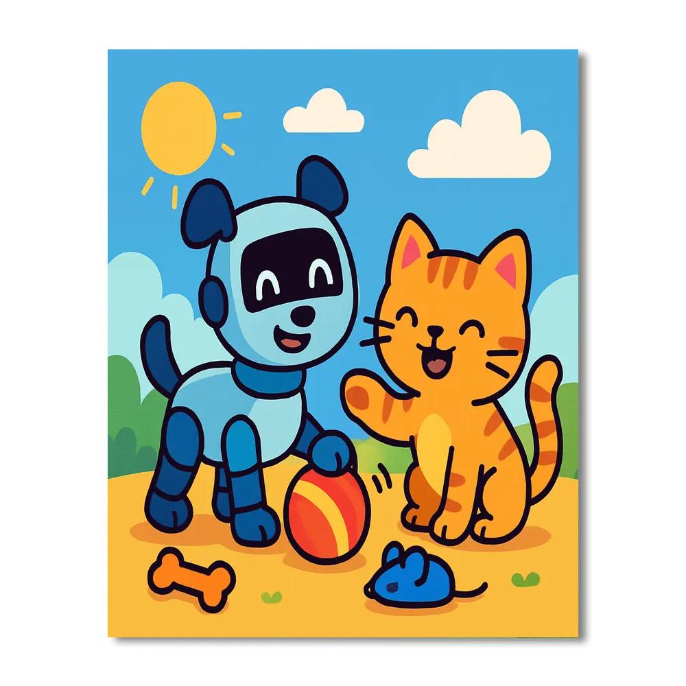 Happy Robot Pets Numbered Painting Kits