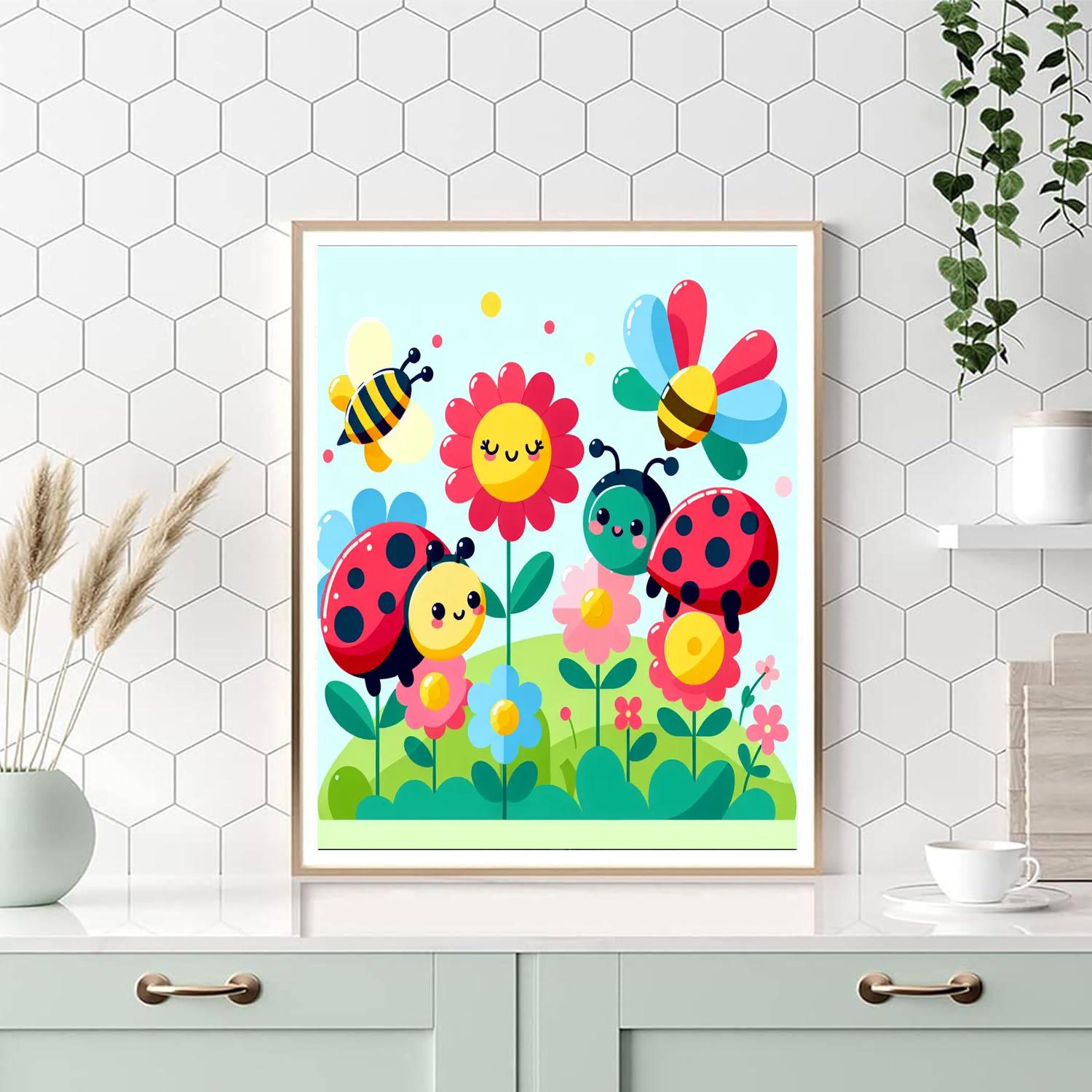 Lively Garden Critters Number Painting