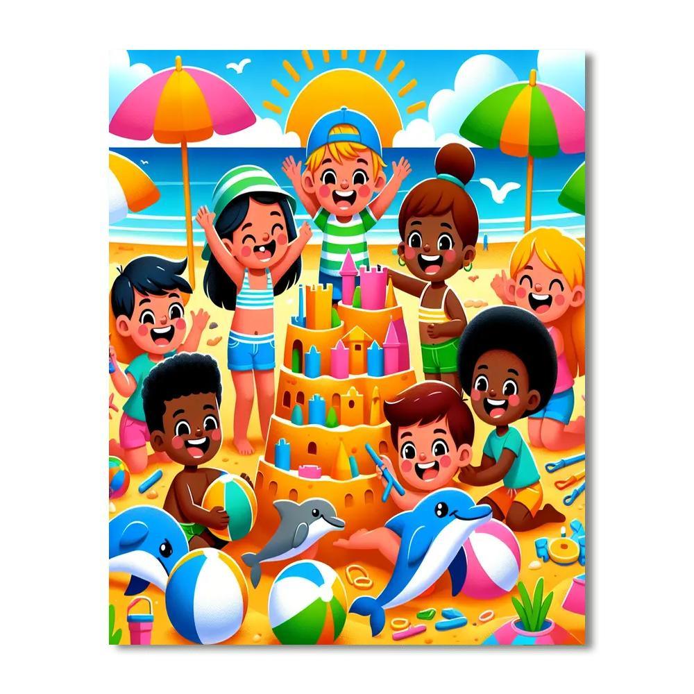 Joyful Beach Adventure Paint By Numbers