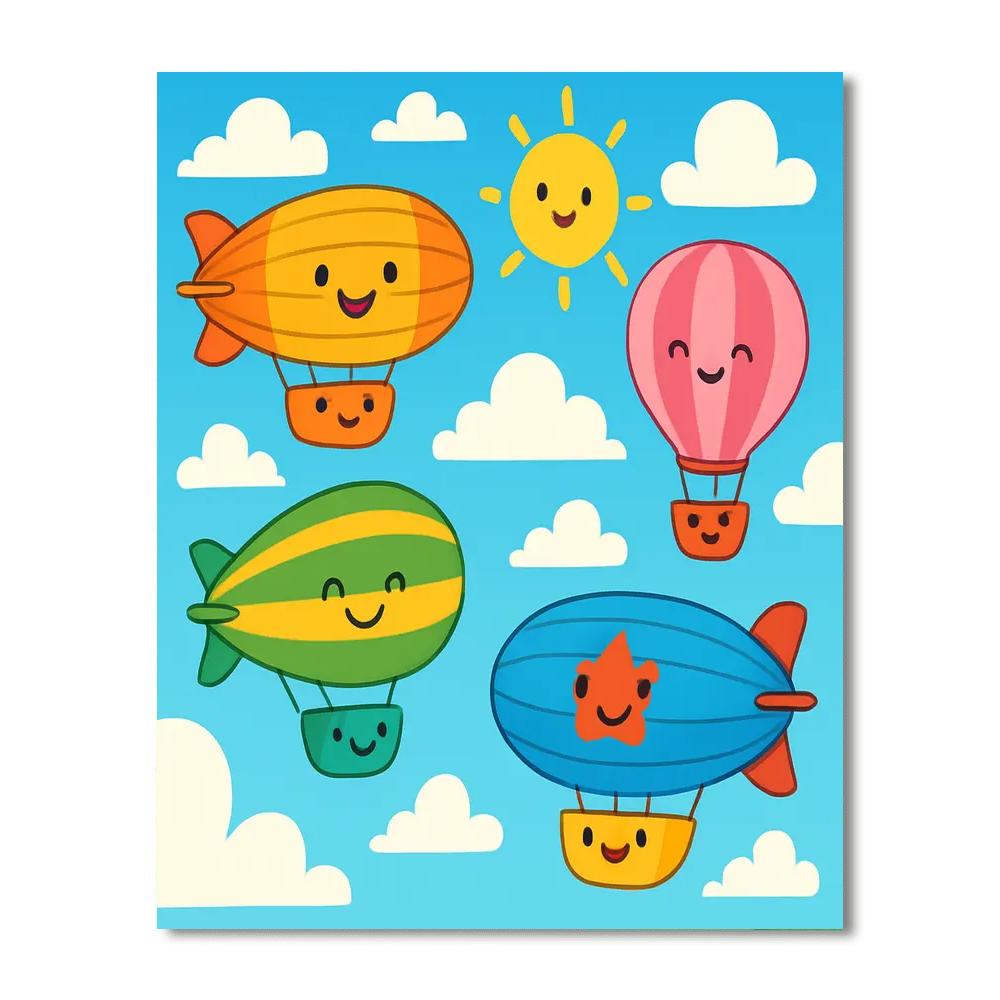 Adventurous Airships Numbered Painting Kits