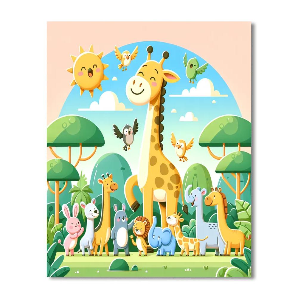 Giraffe's Jungle Jamboree Paint By Color