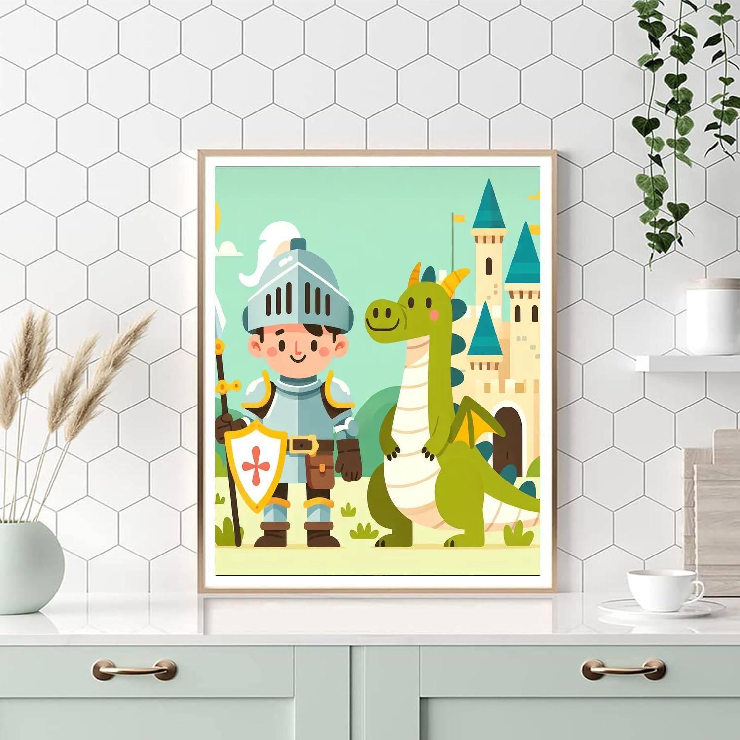 Medieval Quest - Knights And Dragons Paint By Number