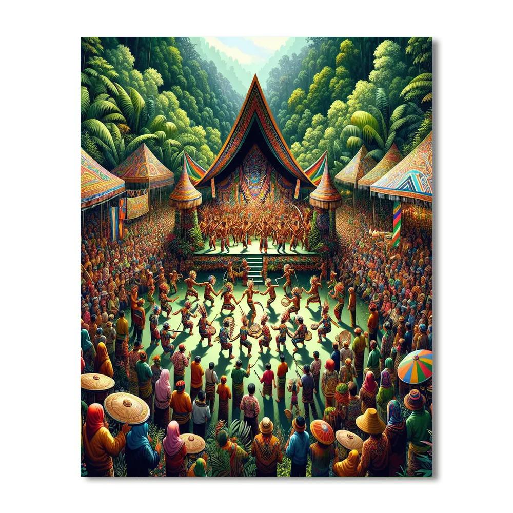 Borneo Rainforest Festival Paint By Numbers Art