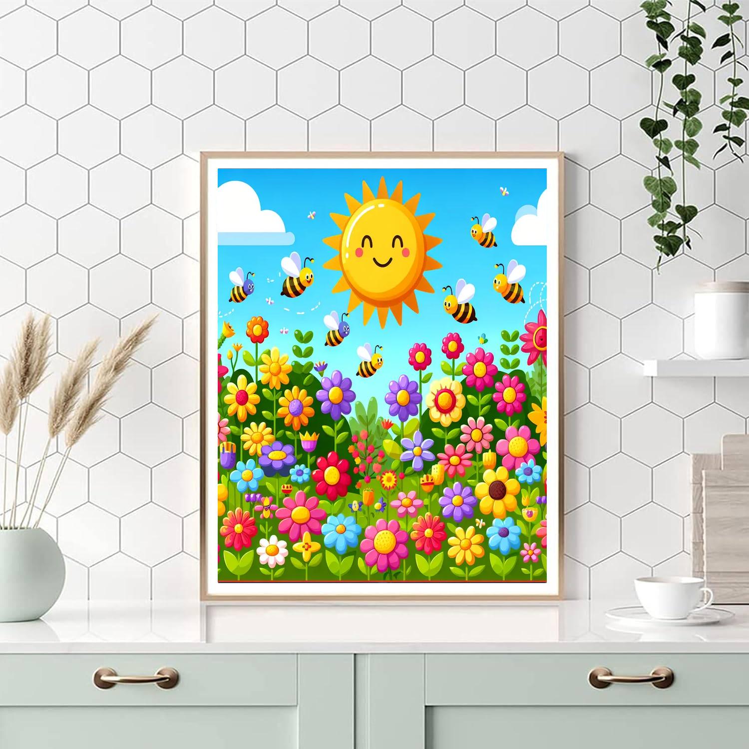 Bright Garden Scene DIY Paint By Numbers