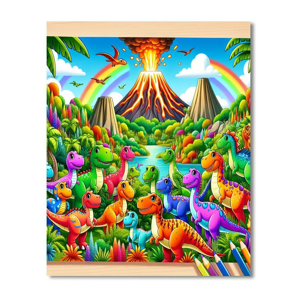 Exciting Dinosaur Safari Number Painting