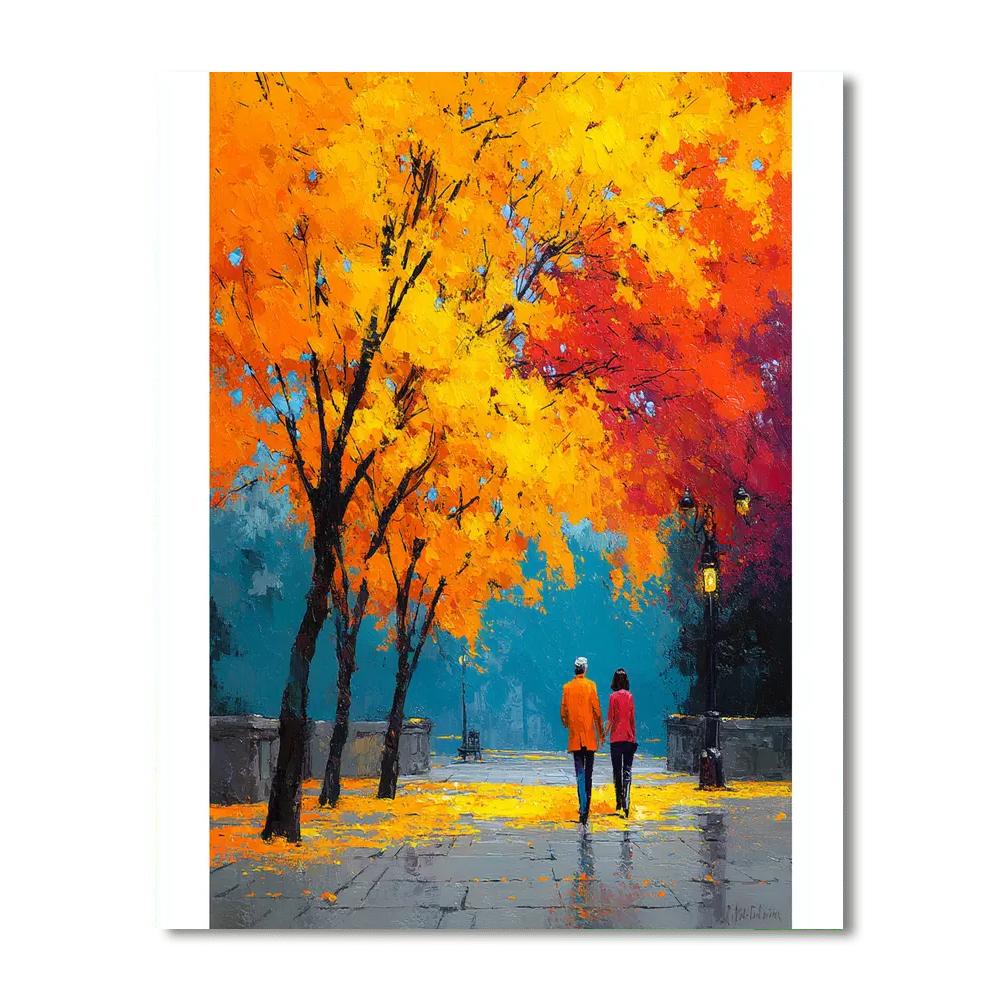 A Stroll Through Autumn Leaves Numbered Painting Kits