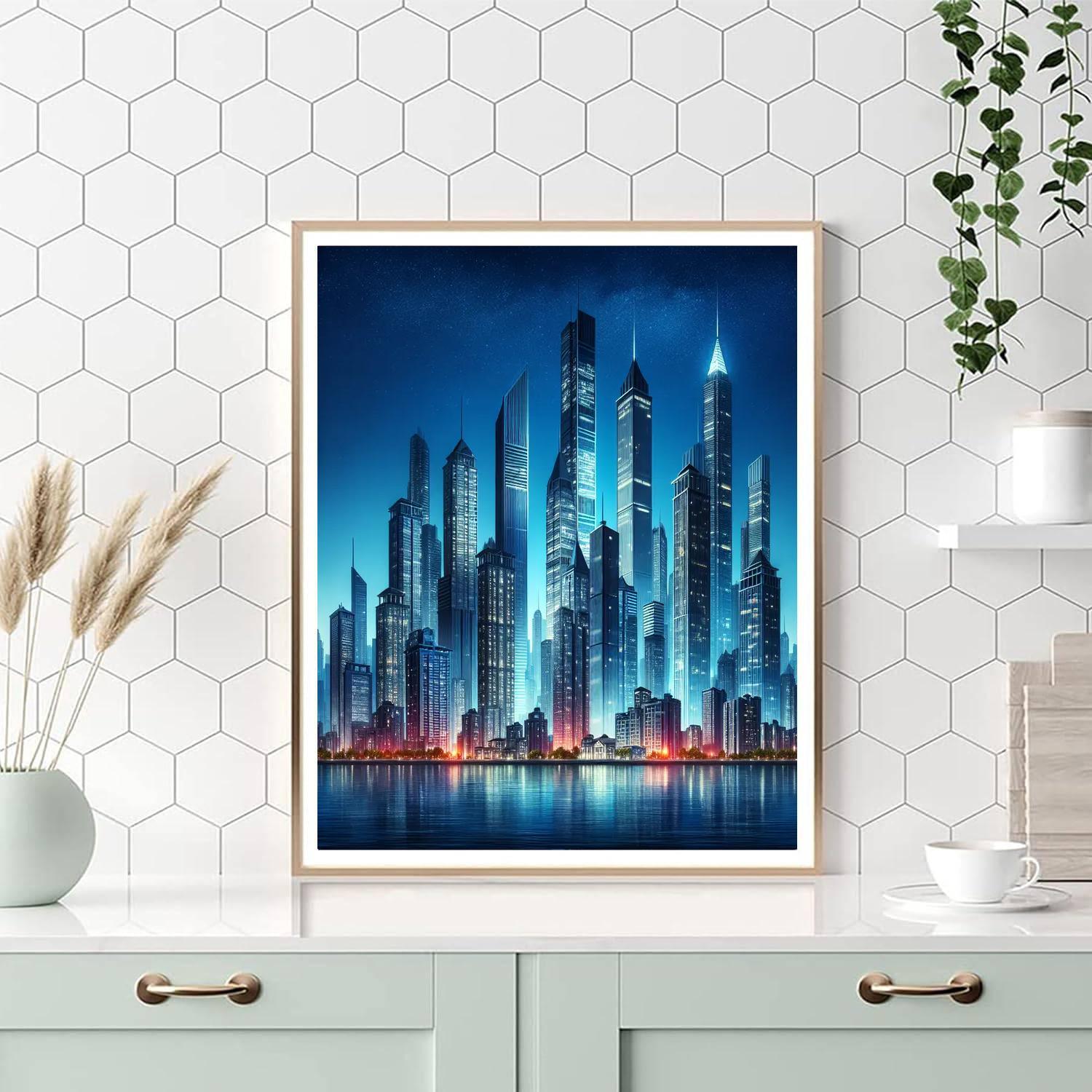 Metropolitan Skyline Wonders Number Painting