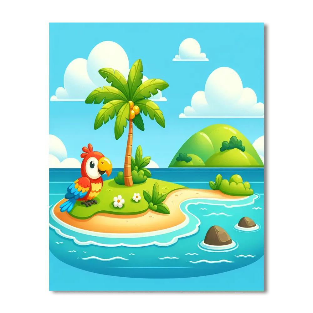 Tropical Island Oasis Paint By Color