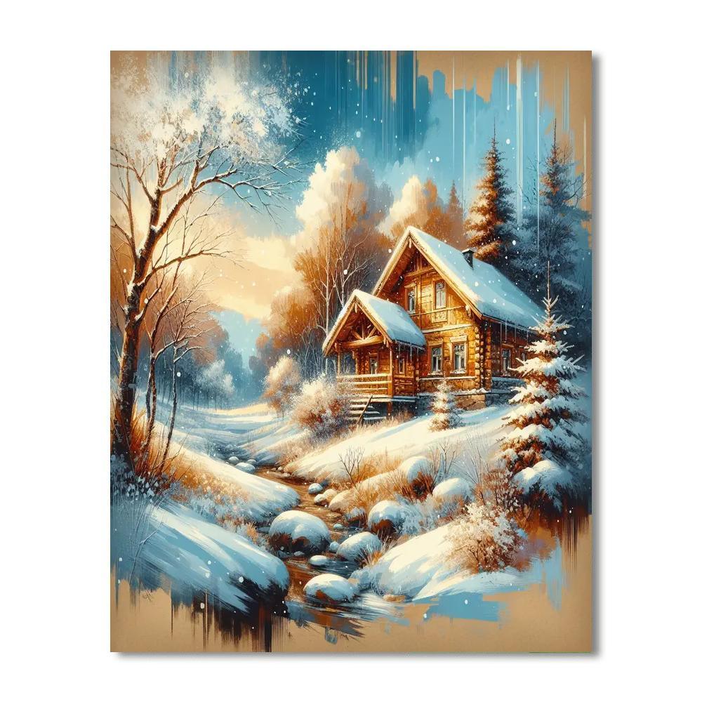 Charming Holiday Cabin Paint By Numbers Kits