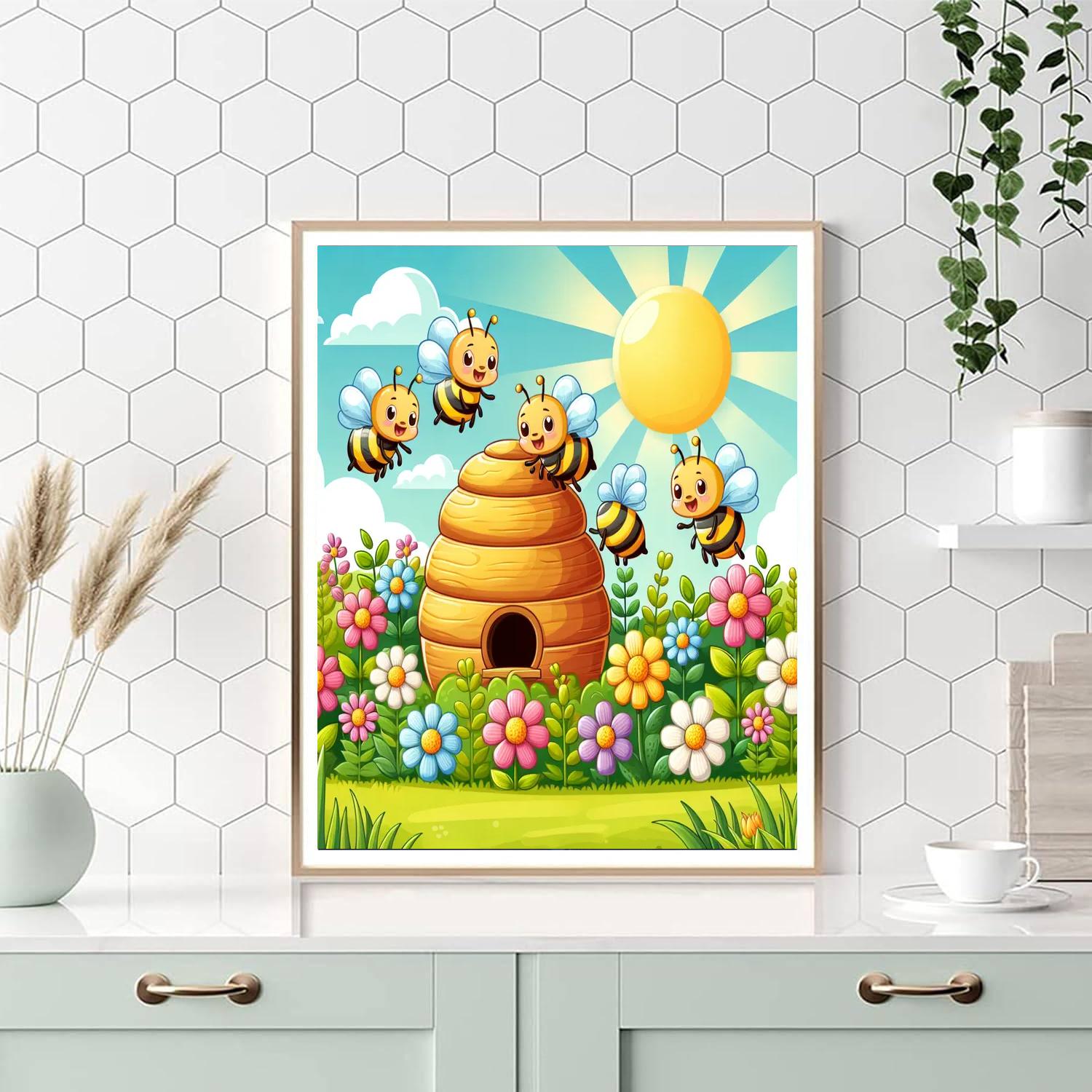 Buzzing Beehive Discovery Paint By Numbers Art