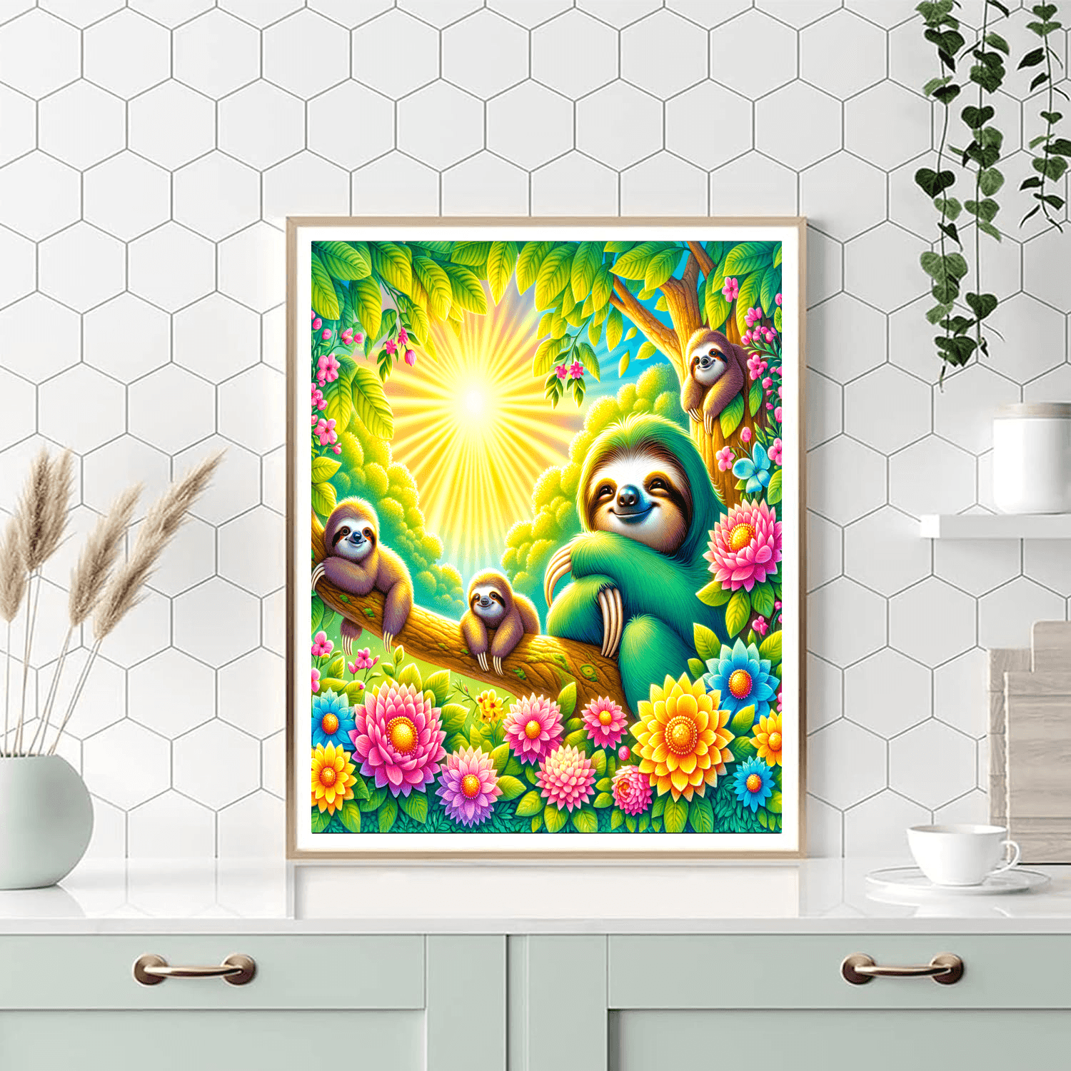 Sweet Dreaming Sloths Painting Number Kit