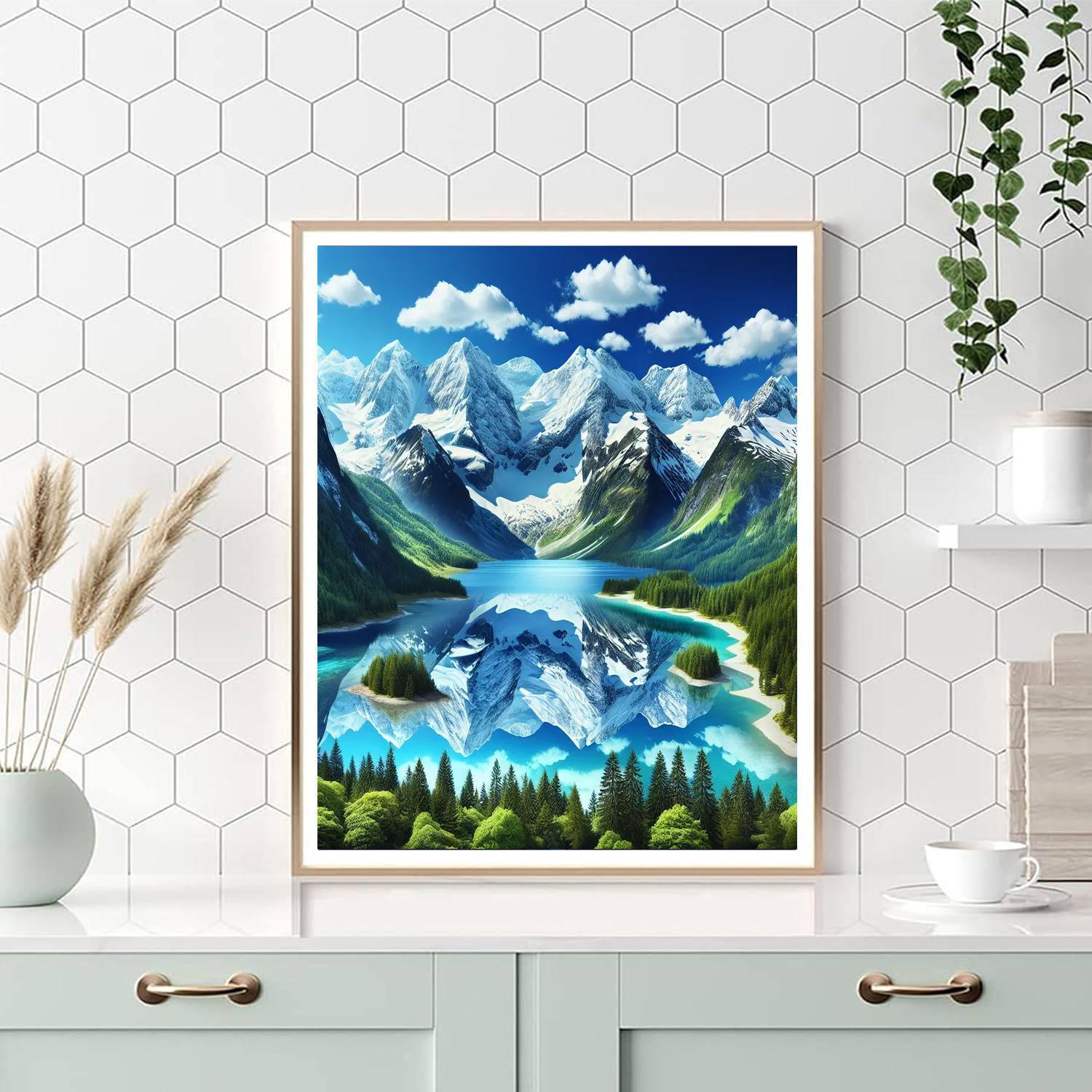 Enchanting Mountain Reflection Numbered Painting Kits
