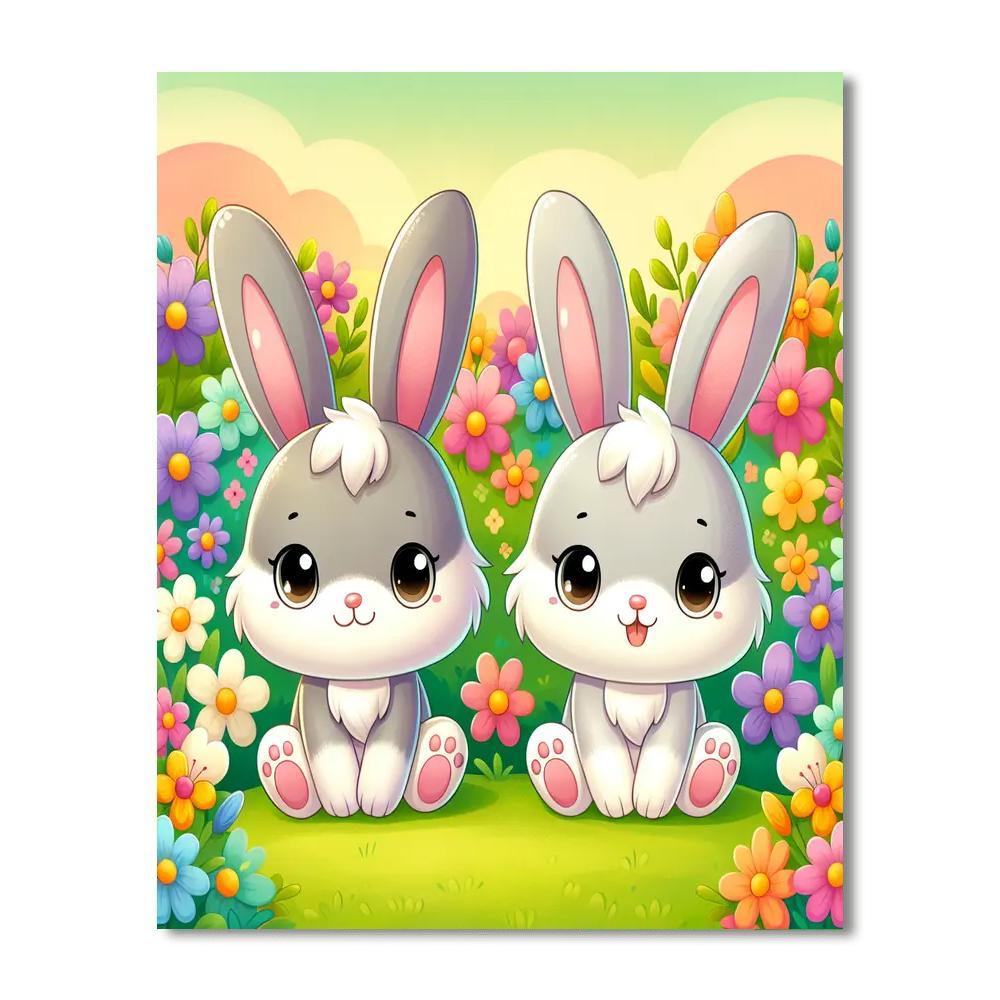 Cuddly Bunnies Paint By Numbers