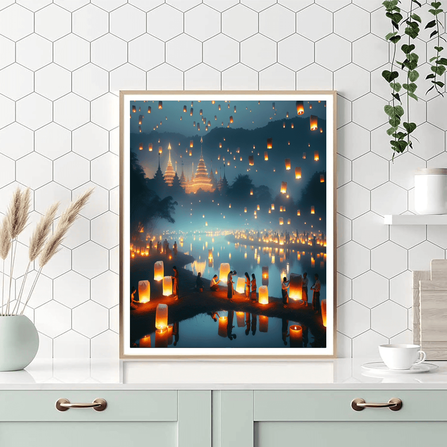 Yee Peng Lantern Festival - Chiang Mai, Thailand Paint By Number