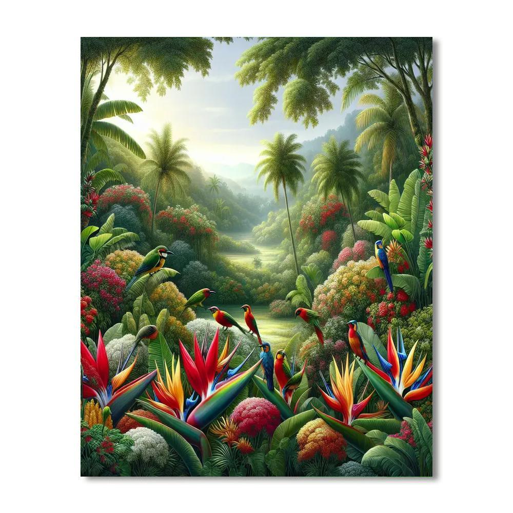 Exotic Flora And Fauna Paint By Numbers
