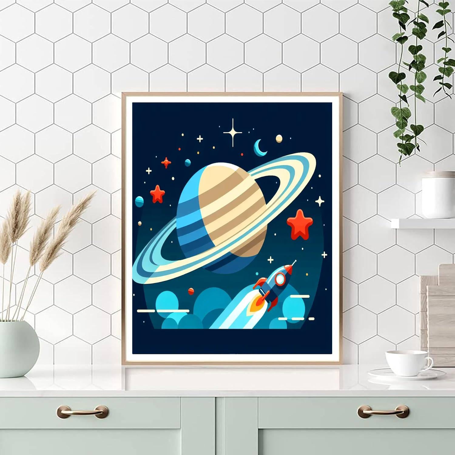 Galactic Voyage To Saturn Paint By Number