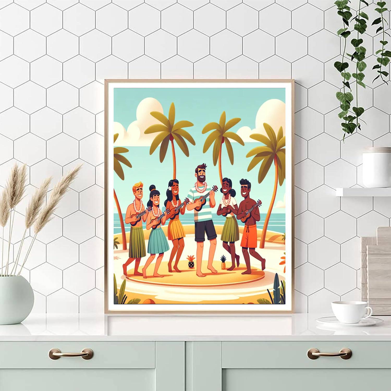 Cheerful Island Fiesta Number Painting